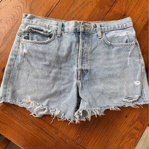 AGOLDE Parker Long Distressed Denim Women's Shorts